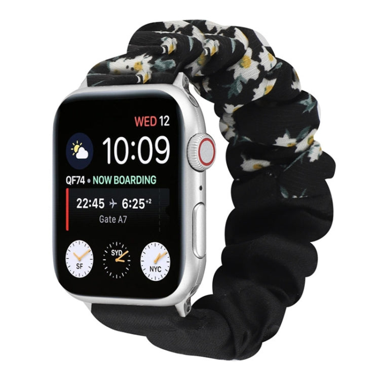 Cinturino per orologio in tessuto con anello per capelli con motivo a farfalla, For Apple Watch Ultra 49mm / Series 8&7 45mm / SE 2&6&SE&5&4 44mm / 3&2&1 42mm