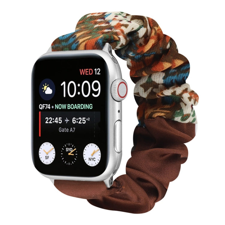 Cinturino per orologio in tessuto con anello per capelli con motivo a farfalla, For Apple Watch Ultra 49mm / Series 8&7 45mm / SE 2&6&SE&5&4 44mm / 3&2&1 42mm