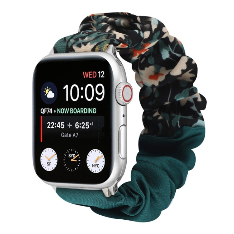 Cinturino per orologio in tessuto con anello per capelli con motivo a farfalla, For Apple Watch Ultra 49mm / Series 8&7 45mm / SE 2&6&SE&5&4 44mm / 3&2&1 42mm