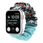 Cinturino per orologio in tessuto con anello per capelli con motivo a farfalla, For Apple Watch Ultra 49mm / Series 8&7 45mm / SE 2&6&SE&5&4 44mm / 3&2&1 42mm