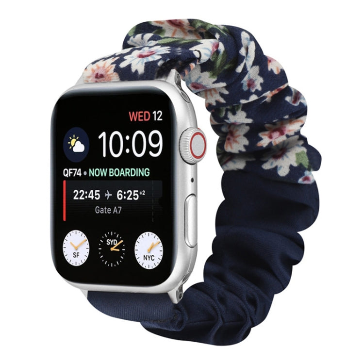 Cinturino per orologio in tessuto con anello per capelli con motivo a farfalla, For Apple Watch Ultra 49mm / Series 8&7 45mm / SE 2&6&SE&5&4 44mm / 3&2&1 42mm