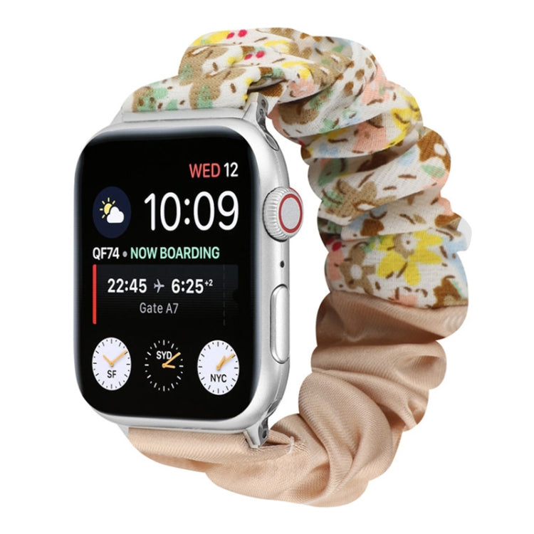 Cinturino per orologio in tessuto con anello per capelli con motivo a farfalla, For Apple Watch Series 8&7 41mm / SE 2&6&SE&5&4 40mm / 3&2&1 38mm, For Apple Watch Series 7 41mm / 6 & SE & 5 & 4 40mm / 3 & 2 & 1 38mm                                     ...