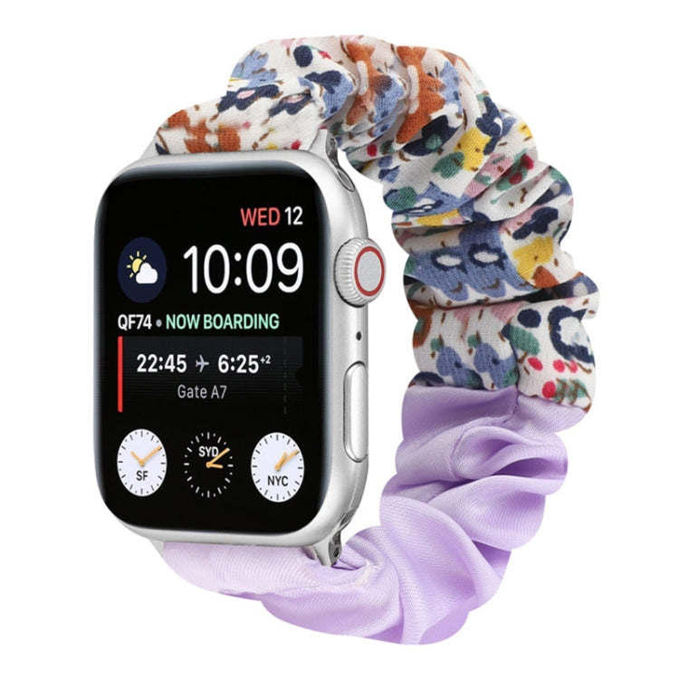 Cinturino per orologio in tessuto con anello per capelli con motivo a farfalla, For Apple Watch Ultra 49mm / Series 8&7 45mm / SE 2&6&SE&5&4 44mm / 3&2&1 42mm