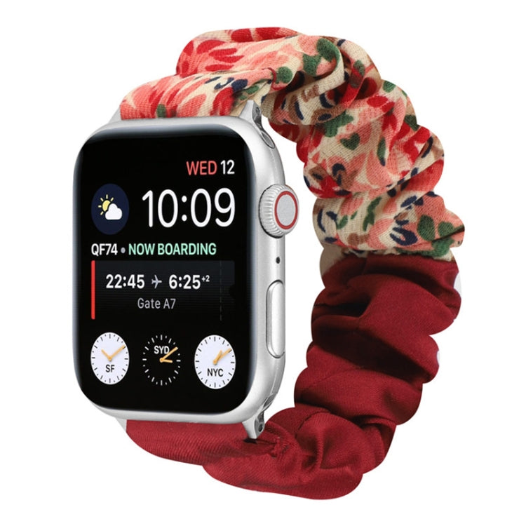 Cinturino per orologio in tessuto con anello per capelli con motivo a farfalla, For Apple Watch Series 8&7 41mm / SE 2&6&SE&5&4 40mm / 3&2&1 38mm, For Apple Watch Series 7 41mm / 6 & SE & 5 & 4 40mm / 3 & 2 & 1 38mm                                     ...
