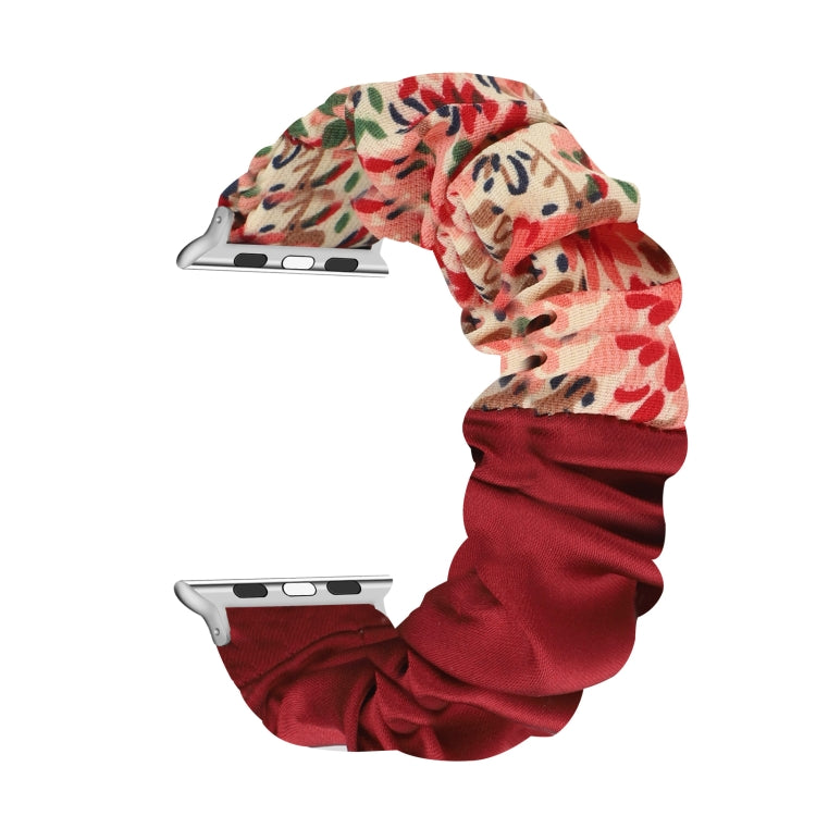 Cinturino per orologio in tessuto con anello per capelli con motivo a farfalla, For Apple Watch Series 8&7 41mm / SE 2&6&SE&5&4 40mm / 3&2&1 38mm, For Apple Watch Series 7 41mm / 6 & SE & 5 & 4 40mm / 3 & 2 & 1 38mm                                     ...