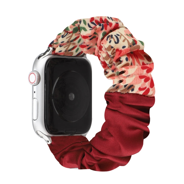 Cinturino per orologio in tessuto con anello per capelli con motivo a farfalla, For Apple Watch Series 8&7 41mm / SE 2&6&SE&5&4 40mm / 3&2&1 38mm, For Apple Watch Series 7 41mm / 6 & SE & 5 & 4 40mm / 3 & 2 & 1 38mm                                     ...