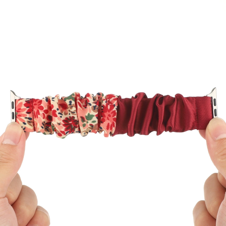 Cinturino per orologio in tessuto con anello per capelli con motivo a farfalla, For Apple Watch Series 8&7 41mm / SE 2&6&SE&5&4 40mm / 3&2&1 38mm, For Apple Watch Series 7 41mm / 6 & SE & 5 & 4 40mm / 3 & 2 & 1 38mm                                     ...