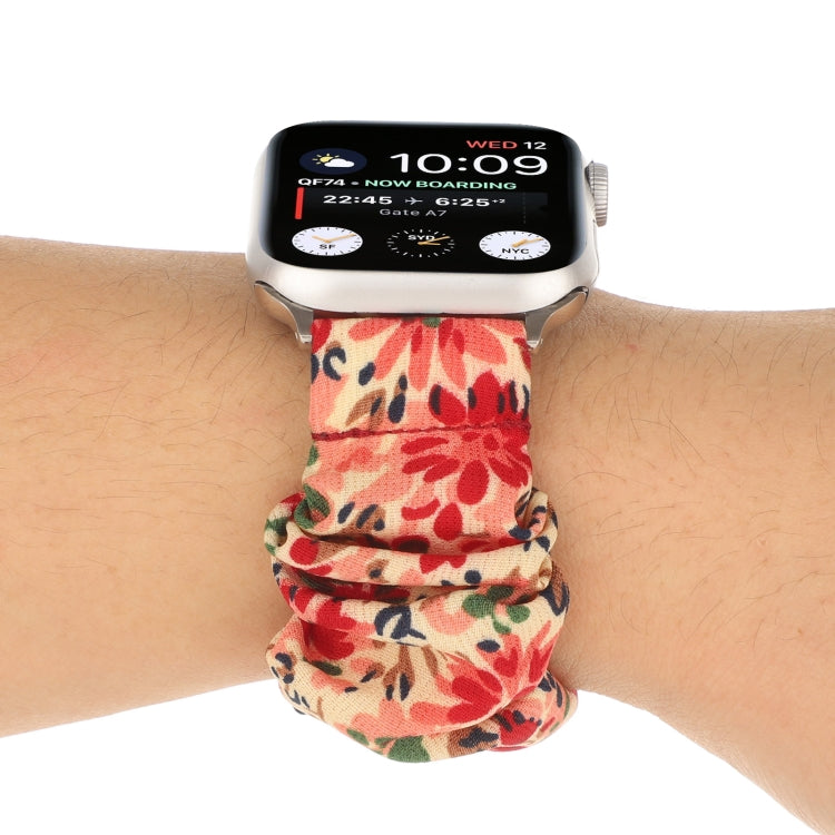 Cinturino per orologio in tessuto con anello per capelli con motivo a farfalla, For Apple Watch Series 8&7 41mm / SE 2&6&SE&5&4 40mm / 3&2&1 38mm, For Apple Watch Series 7 41mm / 6 & SE & 5 & 4 40mm / 3 & 2 & 1 38mm                                     ...