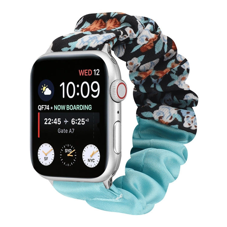 Cinturino per orologio in tessuto con anello per capelli con motivo a farfalla, For Apple Watch Series 8&7 41mm / SE 2&6&SE&5&4 40mm / 3&2&1 38mm, For Apple Watch Series 7 41mm / 6 & SE & 5 & 4 40mm / 3 & 2 & 1 38mm                                     ...