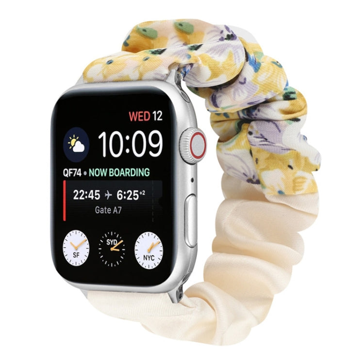 Cinturino per orologio in tessuto con anello per capelli con motivo a farfalla, For Apple Watch Series 8&7 41mm / SE 2&6&SE&5&4 40mm / 3&2&1 38mm, For Apple Watch Series 7 41mm / 6 & SE & 5 & 4 40mm / 3 & 2 & 1 38mm                                     ...