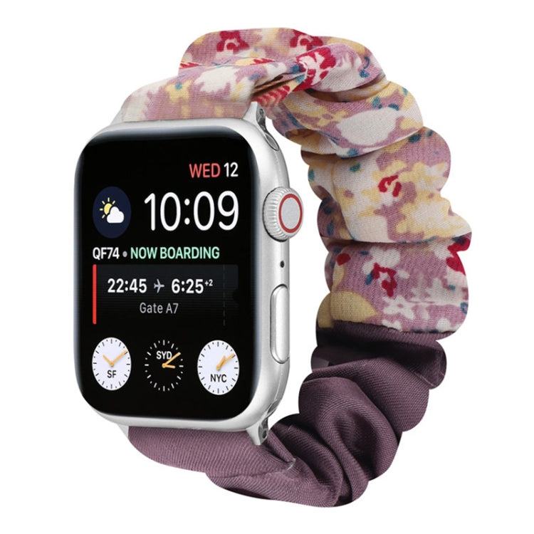 Cinturino per orologio in tessuto con anello per capelli con motivo a farfalla, For Apple Watch Series 8&7 41mm / SE 2&6&SE&5&4 40mm / 3&2&1 38mm, For Apple Watch Series 7 41mm / 6 & SE & 5 & 4 40mm / 3 & 2 & 1 38mm                                     ...