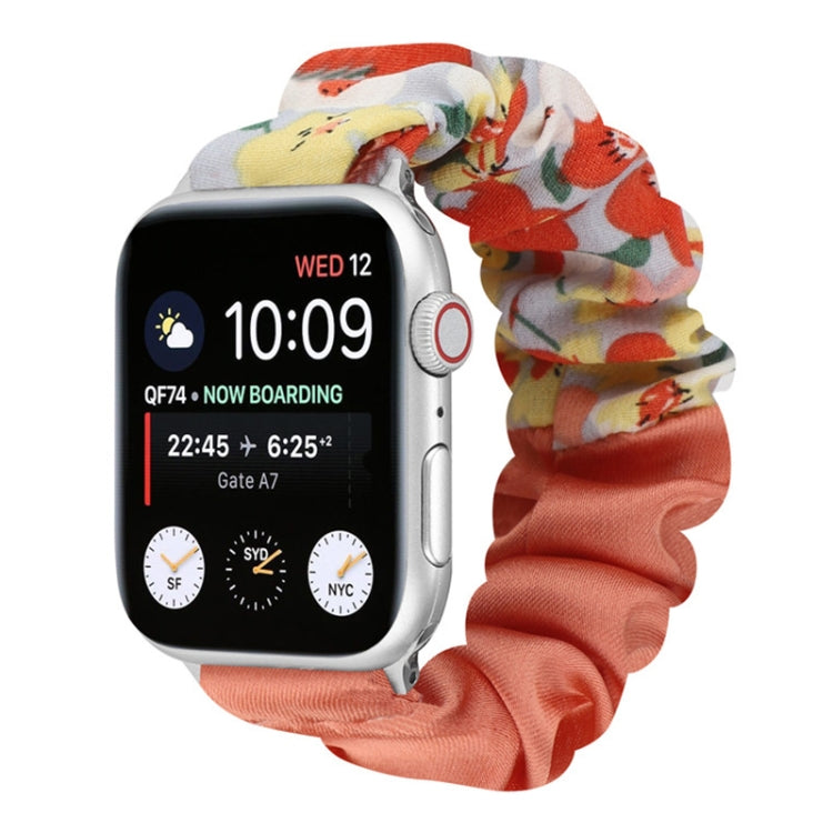 Cinturino per orologio in tessuto con anello per capelli con motivo a farfalla, For Apple Watch Series 8&7 41mm / SE 2&6&SE&5&4 40mm / 3&2&1 38mm, For Apple Watch Series 7 41mm / 6 & SE & 5 & 4 40mm / 3 & 2 & 1 38mm                                     ...