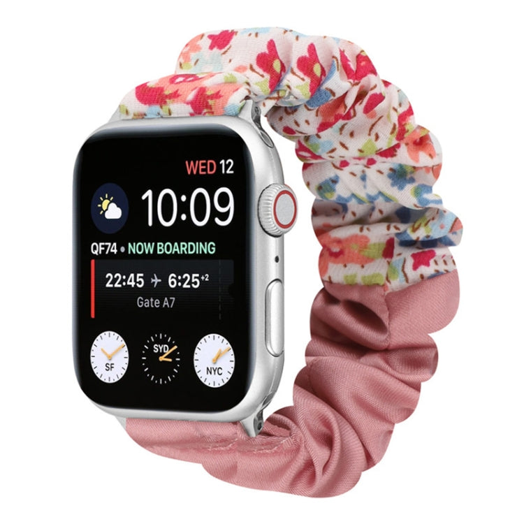 Cinturino per orologio in tessuto con anello per capelli con motivo a farfalla, For Apple Watch Series 8&7 41mm / SE 2&6&SE&5&4 40mm / 3&2&1 38mm, For Apple Watch Series 7 41mm / 6 & SE & 5 & 4 40mm / 3 & 2 & 1 38mm                                     ...