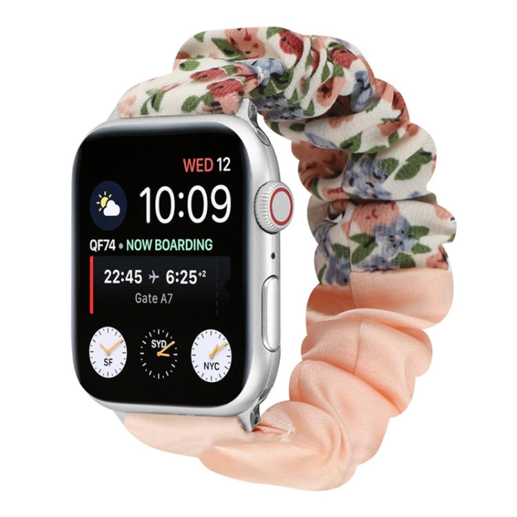 Cinturino per orologio in tessuto con anello per capelli con motivo a farfalla, For Apple Watch Series 8&7 41mm / SE 2&6&SE&5&4 40mm / 3&2&1 38mm, For Apple Watch Series 7 41mm / 6 & SE & 5 & 4 40mm / 3 & 2 & 1 38mm                                     ...