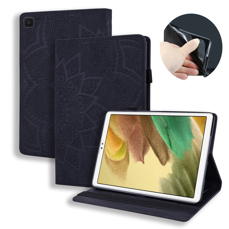Custodia in pelle goffrata con supporto per Galaxy Tab A7 Lite