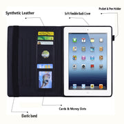 Custodia in pelle goffrata con supporto per Galaxy Tab A7 Lite