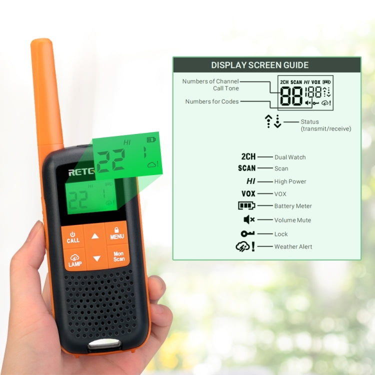 1 paio RETEVIS RT49 462.5500-467.7125 MHz 22CHS FRS Walkie talkie portatile senza licenza, spina americana, RT49