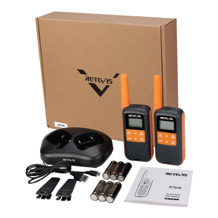 1 paio RETEVIS RT649 PMR446 16CHS Walkie-talkie portatile radio bidirezionale senza licenza, spina europea, RT649