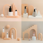 Cubo geometrico Tinta unita Fotografia Sfondo fotografico Tavolo da tiro Oggetti di scena in schiuma, 7.6 x 6cm Cylinder, Cube Embedded Combo Kits, Round Combo Kits, 2 x Door Combo Kits