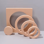 Cubo geometrico Tinta unita Fotografia Sfondo fotografico Tavolo da tiro Oggetti di scena in schiuma, 7.6 x 6cm Cylinder, Cube Embedded Combo Kits, Round Combo Kits, 2 x Door Combo Kits