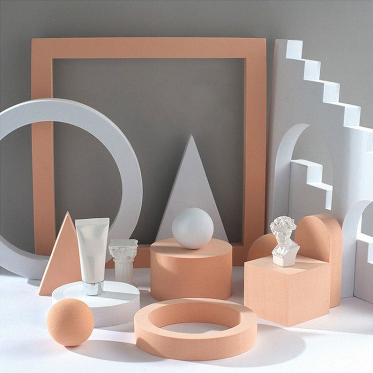 Cubo geometrico Tinta unita Fotografia Sfondo fotografico Tavolo da tiro Oggetti di scena in schiuma, 18 x 2cm Hexagon, 10 x 6cm Cylinder, 7cm Round Ball + 5cm Round Ball, Cuboid Door Combo Kits