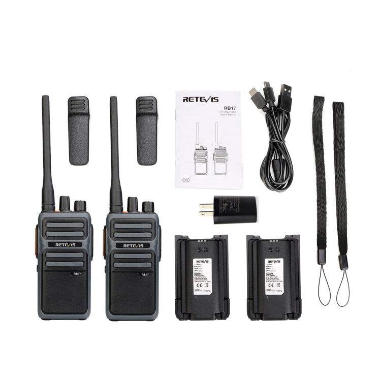 1 paio RETEVIS RB17 462.5500-462.7250MHz 16CHS FRS Radio bidirezionale senza licenza Walkie Talkie portatile, spina americana, RB17