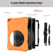 Custodia protettiva antiurto in silicone colorato + PC con supporto, tracolla e cinturino da polso, For iPad Mini 4 / Mini (2019)