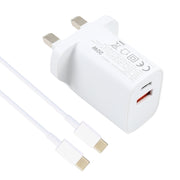 Caricabatterie da 20 W USB-C / Type-C + porte USB con cavo di ricarica rapida da 100 W da Type-C a Type-C, 1m Type-C to Type-C, UK Plug, 1m Type-C to Type-C, US Plug, 1m Type-C to Type-C, EU Plug, 2m Type-C to Type-C, UK Plug, 2m Type-C to Type-C, US P...