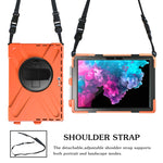 Custodia protettiva antiurto in silicone colorato + PC con supporto, cinturino da polso e slot per penna, For Microsoft Surface Pro 4 / 5, For Microsoft Surface Pro 6 / 7