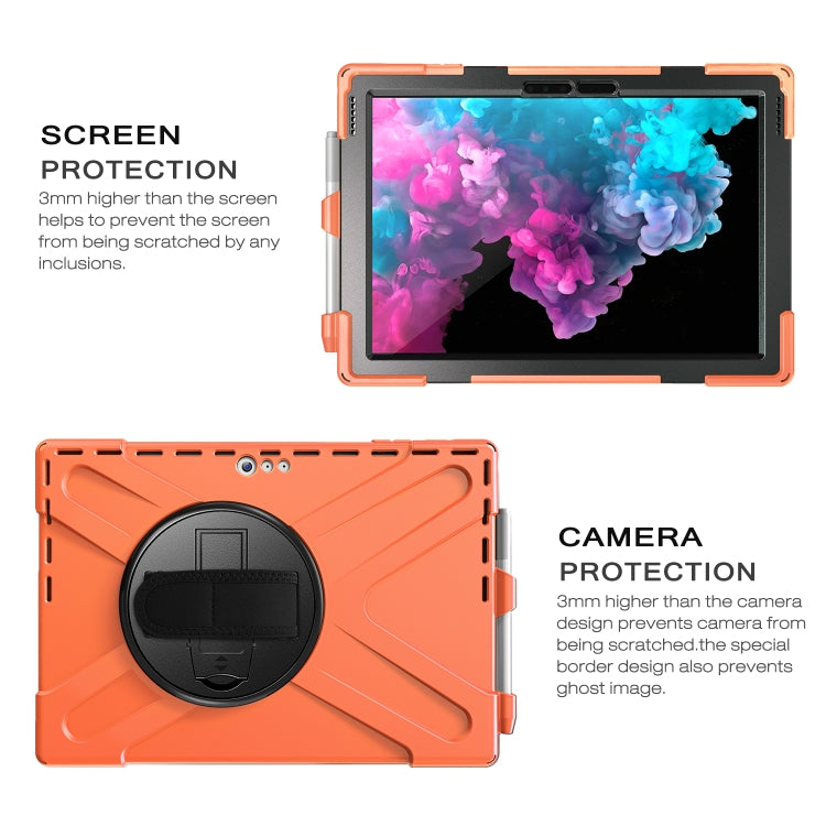 Custodia protettiva antiurto in silicone colorato + PC con supporto, cinturino da polso e slot per penna, For Microsoft Surface Pro 4 / 5, For Microsoft Surface Pro 6 / 7
