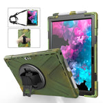 Custodia protettiva antiurto in silicone colorato + PC con supporto, cinturino da polso e slot per penna, For Microsoft Surface Pro 4 / 5, For Microsoft Surface Pro 6 / 7