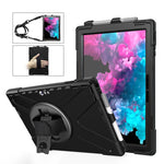 Custodia protettiva antiurto in silicone colorato + PC con supporto, cinturino da polso e slot per penna, For Microsoft Surface Pro 4 / 5, For Microsoft Surface Pro 6 / 7