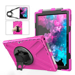 Custodia protettiva antiurto in silicone colorato + PC con supporto, cinturino da polso e slot per penna, For Microsoft Surface Pro 4 / 5, For Microsoft Surface Pro 6 / 7