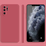 Custodia protettiva a copertura totale antigoccia in silicone liquido imitazione tinta unita, For Huawei P30 Pro, For Huawei P40