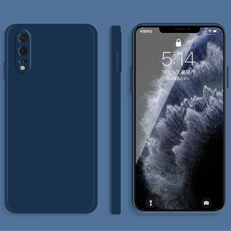 Custodia protettiva a copertura totale antigoccia in silicone liquido imitazione tinta unita, For Huawei P20, For Huawei P20 Pro