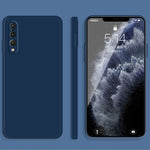Custodia protettiva a copertura totale antigoccia in silicone liquido imitazione tinta unita, For Huawei P20, For Huawei P20 Pro