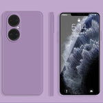 Custodia protettiva a copertura totale antigoccia in silicone liquido imitazione tinta unita, For Huawei P50, For Huawei P50 Pro