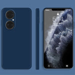 Custodia protettiva a copertura totale antigoccia in silicone liquido imitazione tinta unita, For Huawei P50, For Huawei P50 Pro