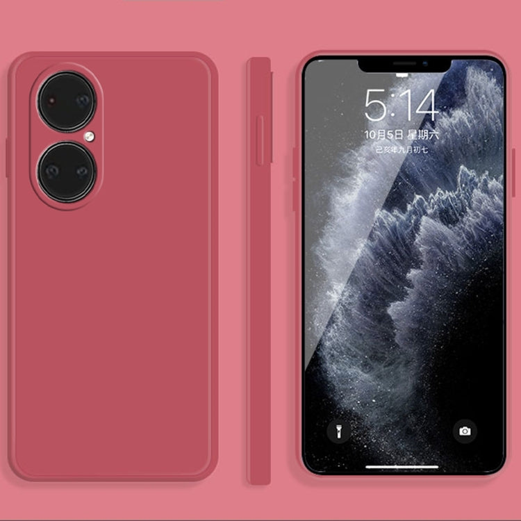 Custodia protettiva a copertura totale antigoccia in silicone liquido imitazione tinta unita, For Huawei P50, For Huawei P50 Pro