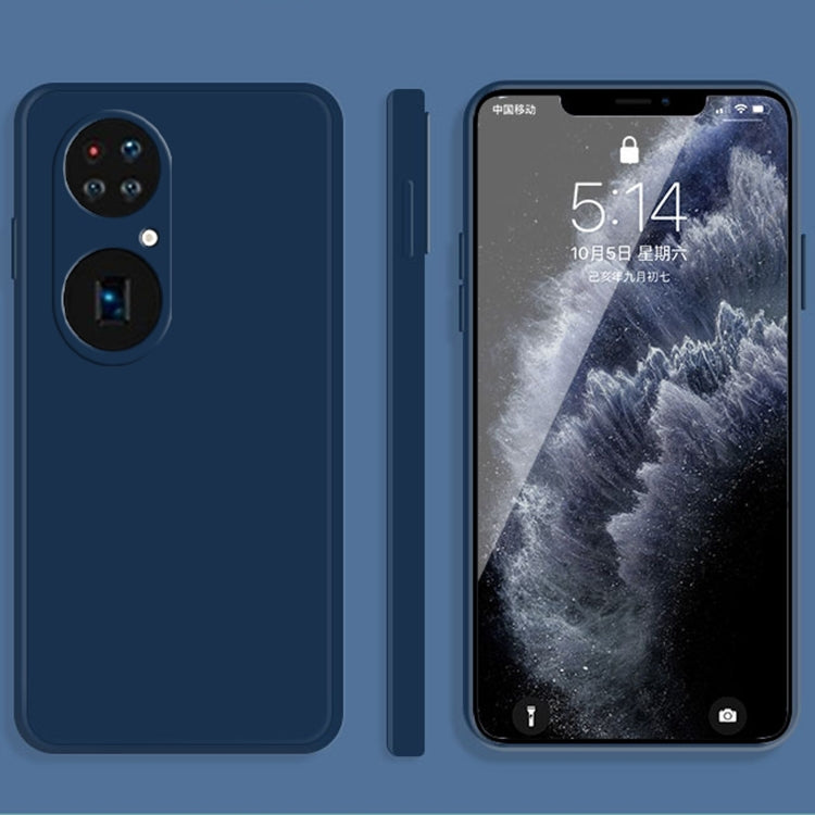Custodia protettiva a copertura totale antigoccia in silicone liquido imitazione tinta unita, For Huawei P50, For Huawei P50 Pro