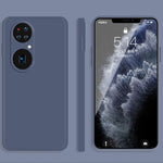 Custodia protettiva a copertura totale antigoccia in silicone liquido imitazione tinta unita, For Huawei P50, For Huawei P50 Pro