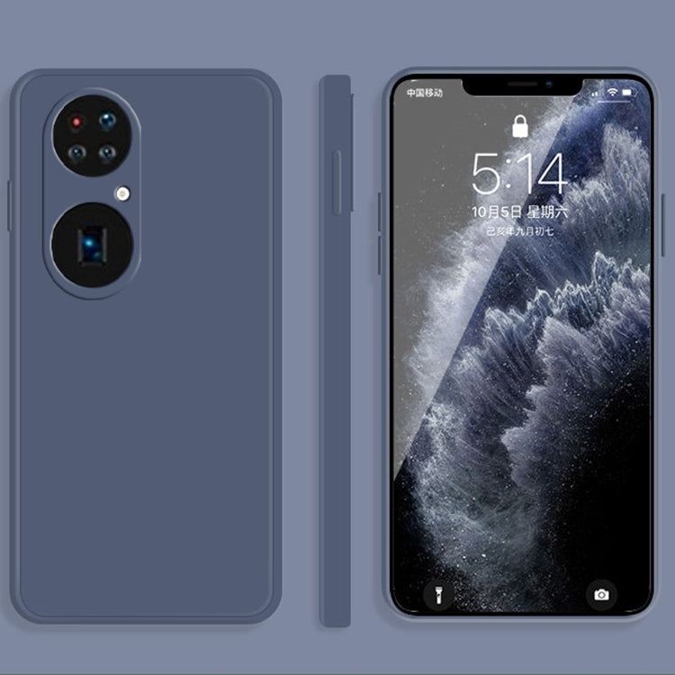 Custodia protettiva a copertura totale antigoccia in silicone liquido imitazione tinta unita, For Huawei P50, For Huawei P50 Pro