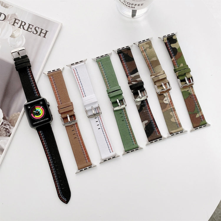 Cinturino di ricambio per cinturino in tela a tre linee, For Apple Watch Series 7  41mm / & 6 & SE & 5 & 4 40mm, For Apple Watch Series  7  45mm / & 6 & SE & 5 & 4 44mm