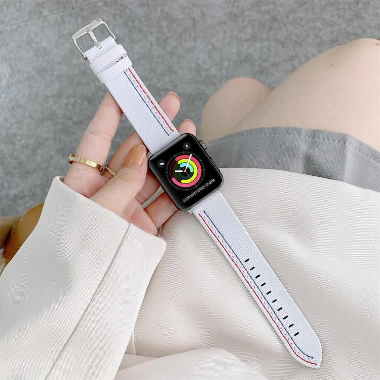 Cinturino di ricambio per cinturino in tela a tre linee, For Apple Watch Series 7  41mm / & 6 & SE & 5 & 4 40mm, For Apple Watch Series  7  45mm / & 6 & SE & 5 & 4 44mm