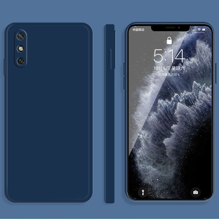 Custodia protettiva a copertura totale antigoccia in silicone liquido imitazione tinta unita, For Huawei Enjoy 9 Plus, For Huawei Enjoy 10e