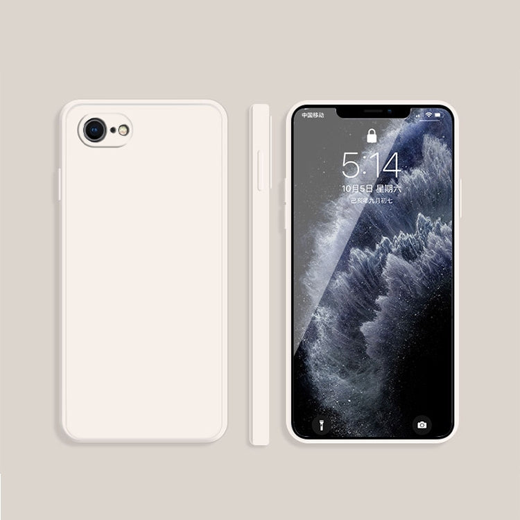 Custodia protettiva a copertura totale antigoccia in silicone liquido imitazione tinta unita, For iPhone SE 2022 / SE 2020 / 8 / 7, For iPhone 8 Plus / 7 Plus