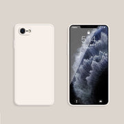 Custodia protettiva a copertura totale antigoccia in silicone liquido imitazione tinta unita, For iPhone SE 2022 / SE 2020 / 8 / 7, For iPhone 8 Plus / 7 Plus
