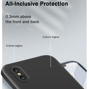 Custodia protettiva a copertura totale antigoccia in silicone liquido imitazione tinta unita, For iPhone X / XS, For iPhone XR