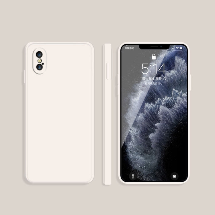 Custodia protettiva a copertura totale antigoccia in silicone liquido imitazione tinta unita, For iPhone XS Max, For iPhone 11