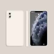 Custodia protettiva a copertura totale antigoccia in silicone liquido imitazione tinta unita, For iPhone XS Max, For iPhone 11